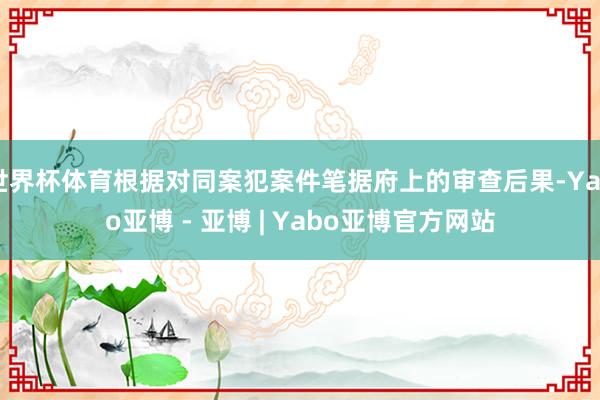 世界杯体育根据对同案犯案件笔据府上的审查后果-Yabo亚博 - 亚博 | Yabo亚博官方网站