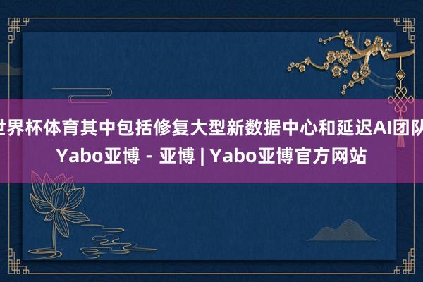 世界杯体育其中包括修复大型新数据中心和延迟AI团队-Yabo亚博 - 亚博 | Yabo亚博官方网站