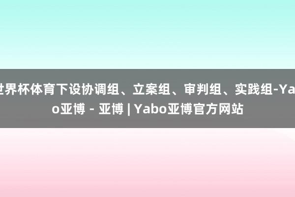 世界杯体育下设协调组、立案组、审判组、实践组-Yabo亚博 - 亚博 | Yabo亚博官方网站