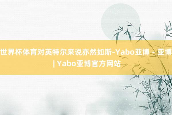 世界杯体育对英特尔来说亦然如斯-Yabo亚博 - 亚博 | Yabo亚博官方网站