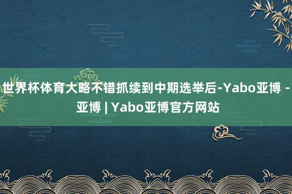 世界杯体育大略不错抓续到中期选举后-Yabo亚博 - 亚博 | Yabo亚博官方网站